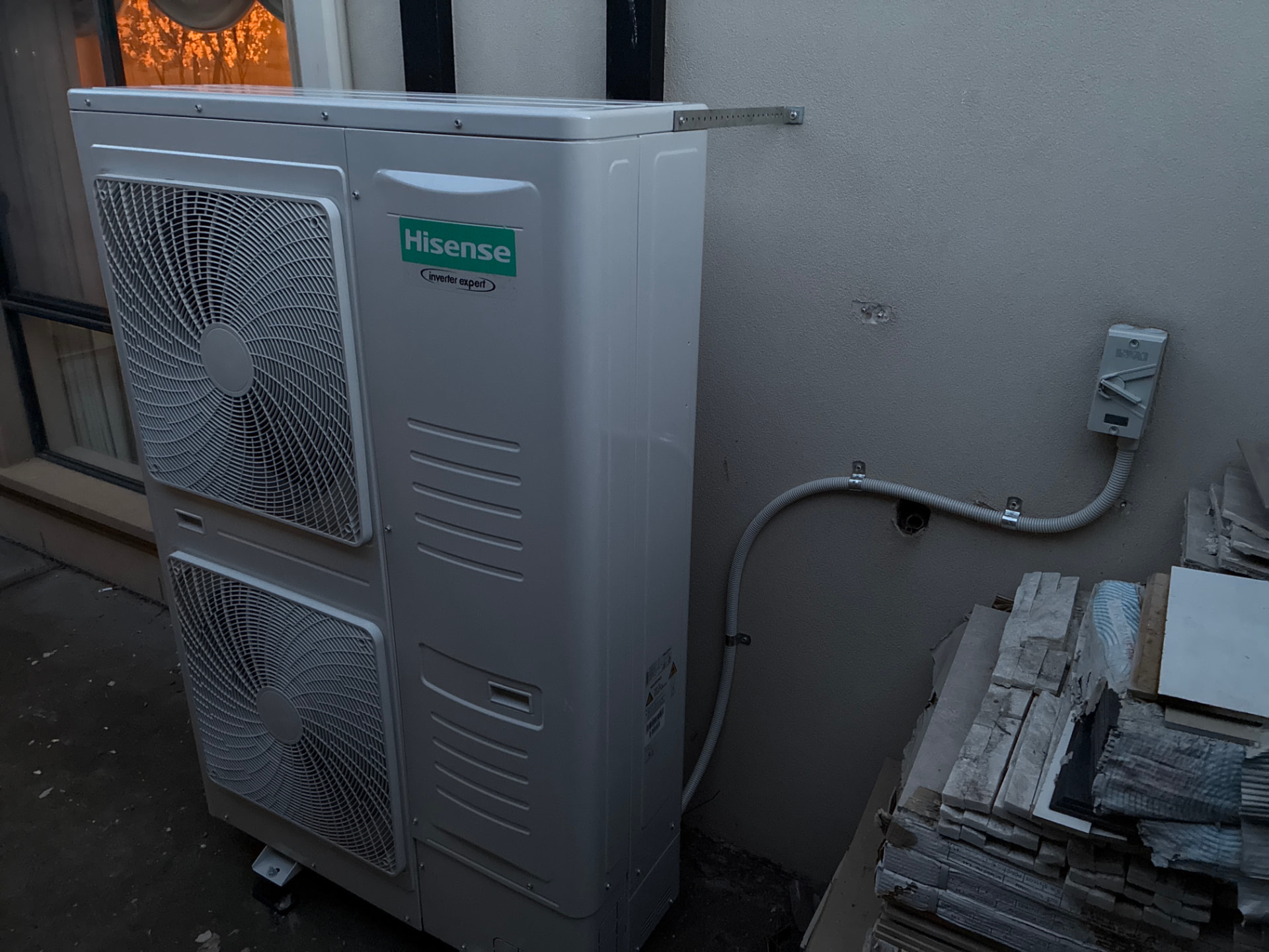 Clean install in a tight side passage